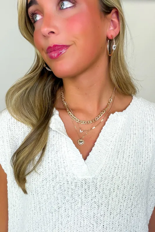 Everlove Multi Layer Heart Rhinestone Necklace made by Wall to Wall