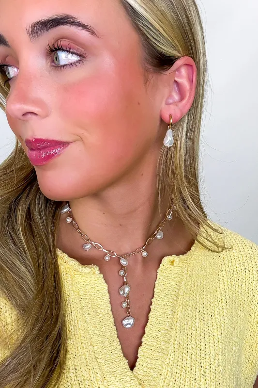 Pure Form 18k Stainless Steel Pearl Earrings sold by Madison + Mallory