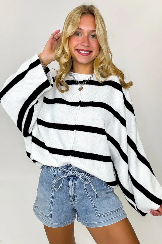 Softline Striped Knit Sweater made by Rae Mode