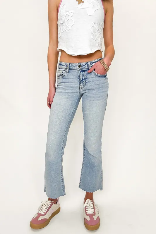 Heritage Mid Rise Crop Flare Jeans made by Cello