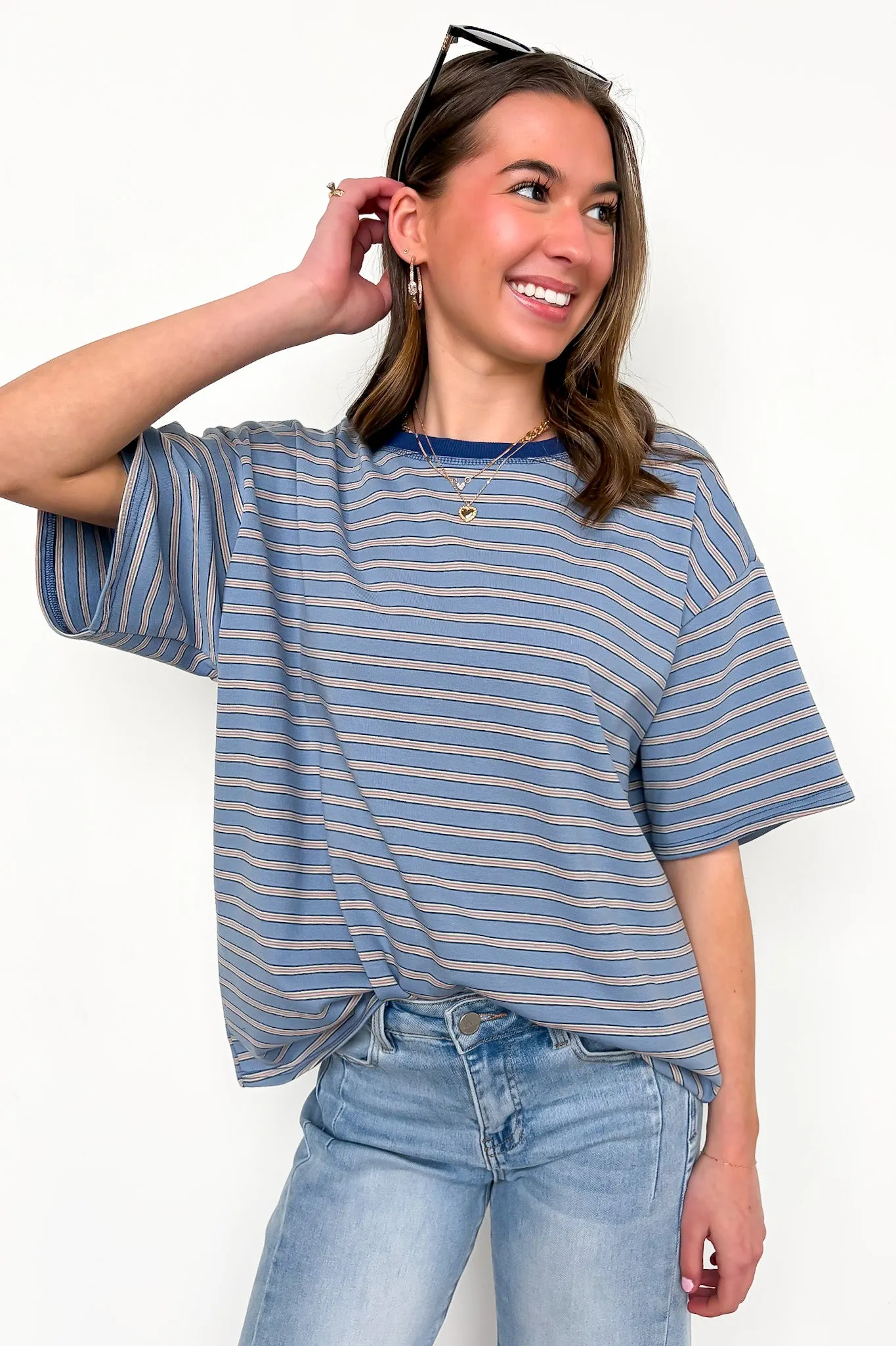 Stripe Bound Relaxed Fit Top sold by Madison + Mallory product image thumbnail 2