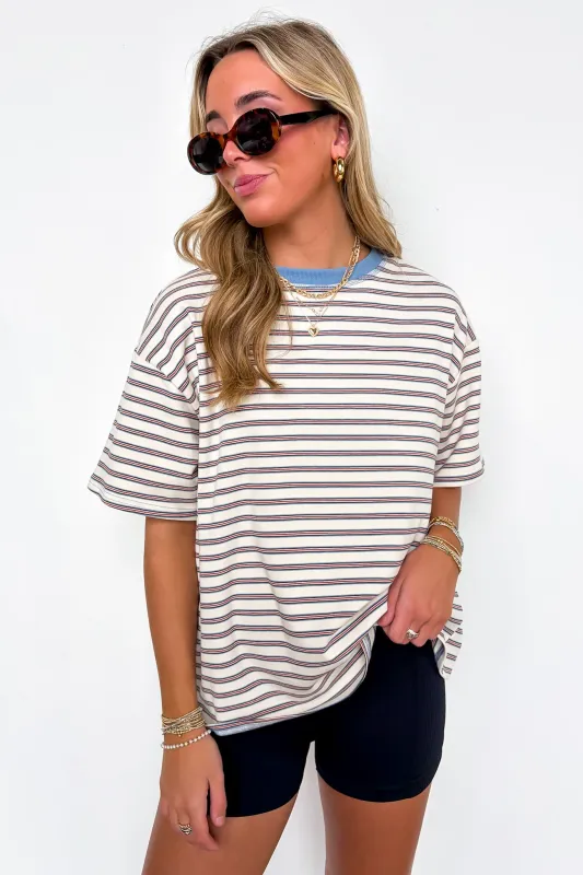 Stripe Bound Relaxed Fit Top made by Things Between