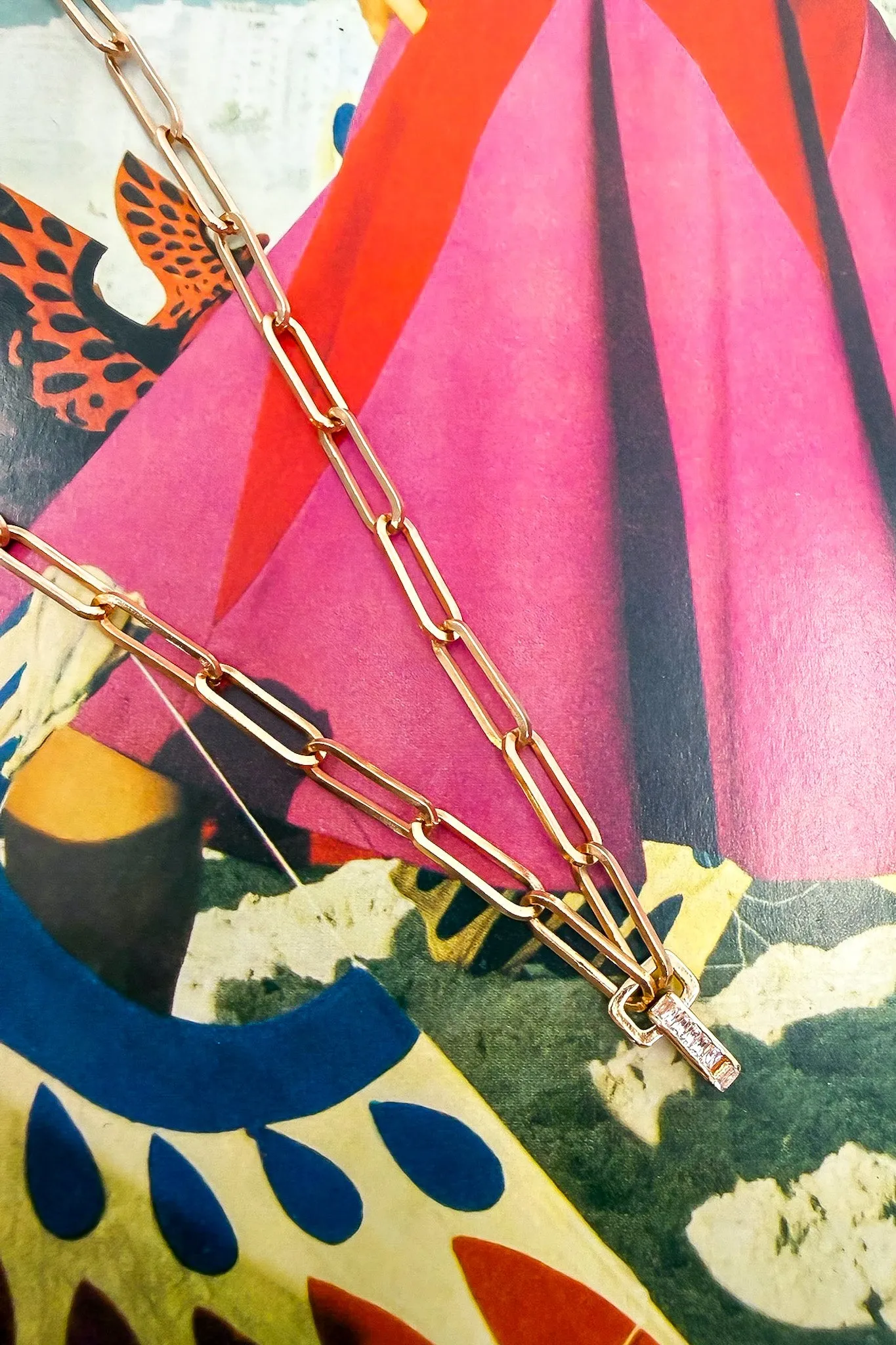 Luminous Link Rhinestone Pendant Chain Necklace sold by Madison + Mallory product image thumbnail 2