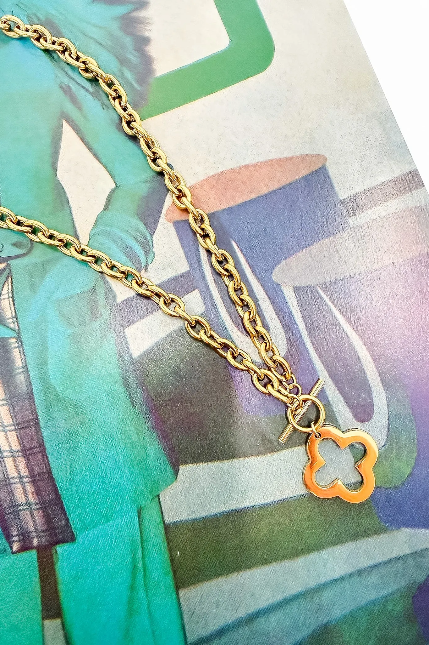 Golden Fortune 18k Stainless Steel Clover Necklace sold by Madison + Mallory product image thumbnail 4