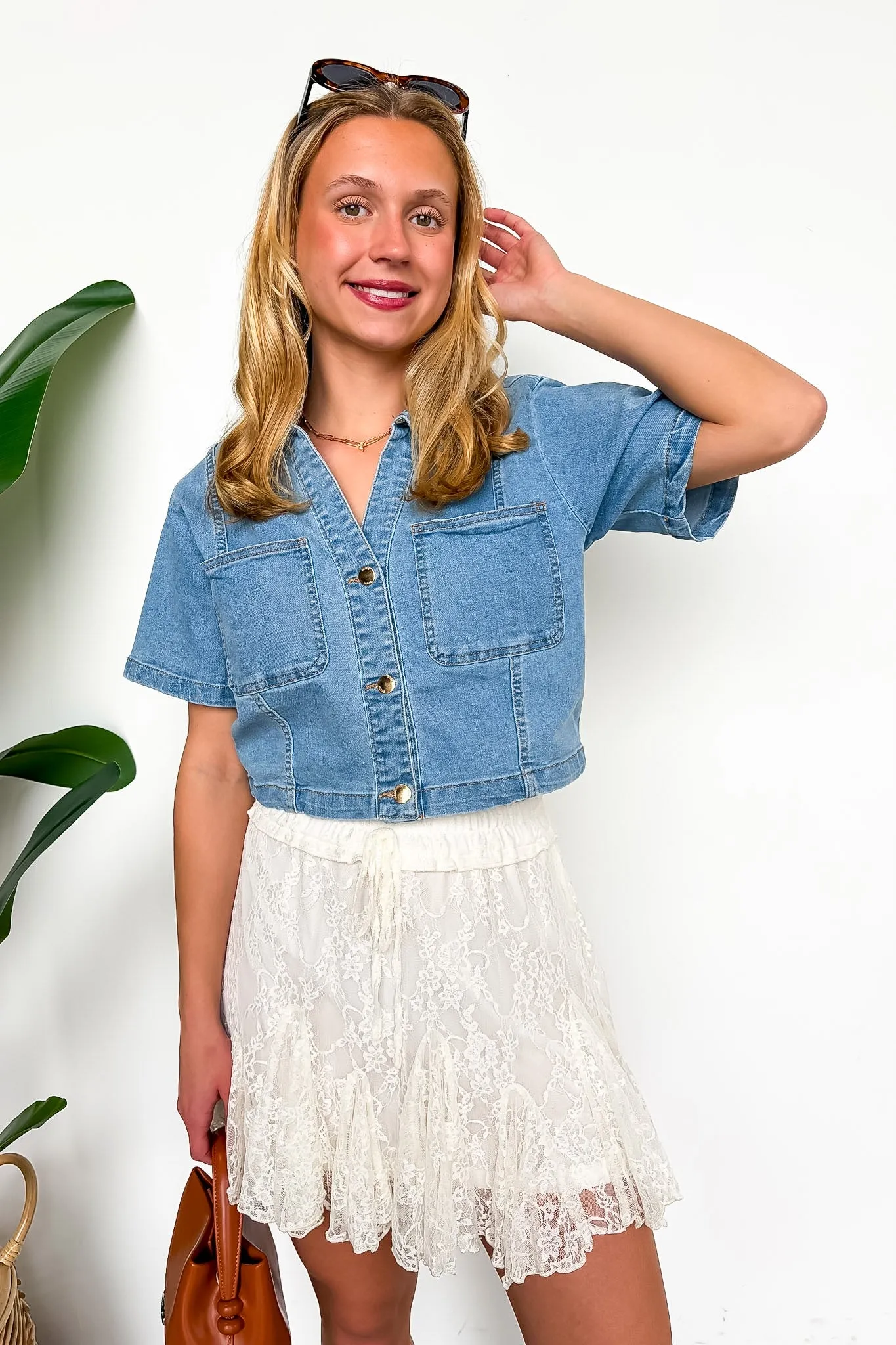 Fresh Edit Denim Button Down Top sold by Madison + Mallory product image thumbnail 3