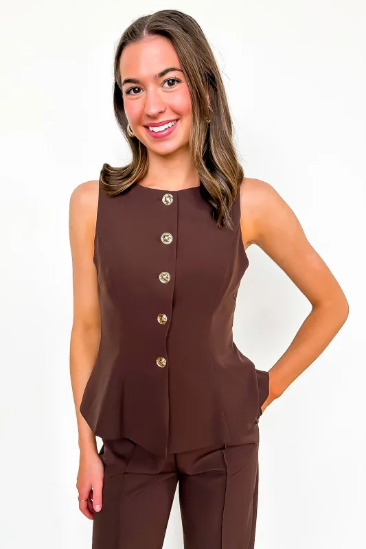 Tailored Ease Peplum Vest Top made by Love Tree