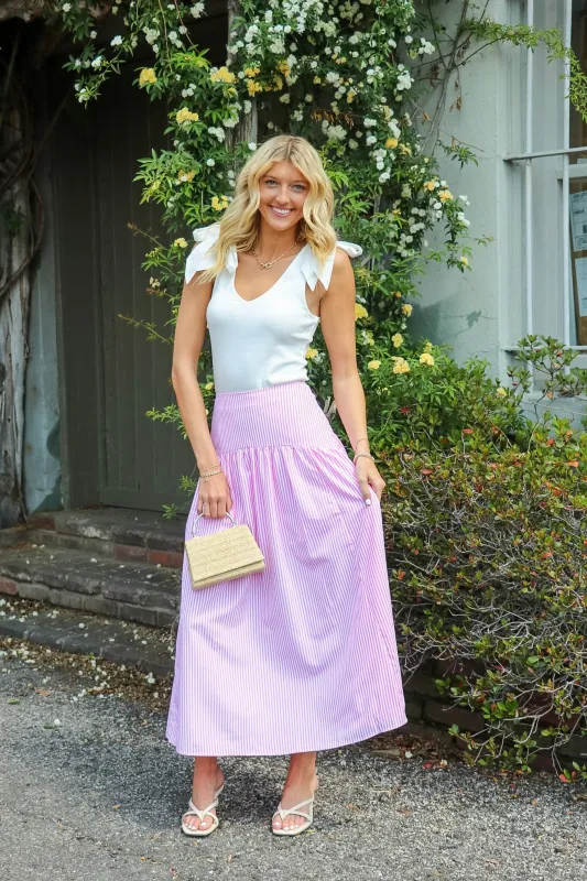 Ribbon Muse Ribbed Bow Detail Tank Top made by Hem & Thread