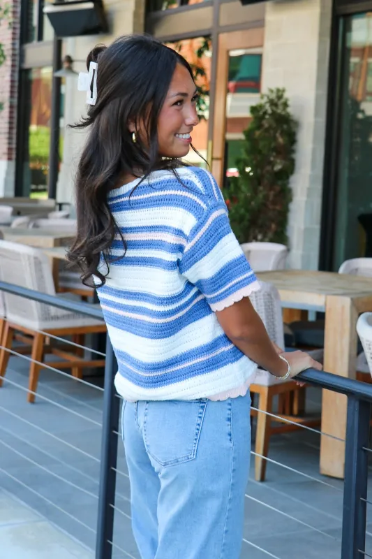 Crafted Stripe Textured Knit Top made by Hem & Thread
