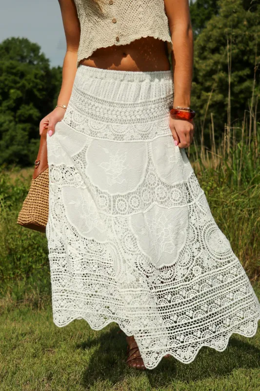 Boho Breeze Crochet Maxi Skirt made by Hem & Thread
