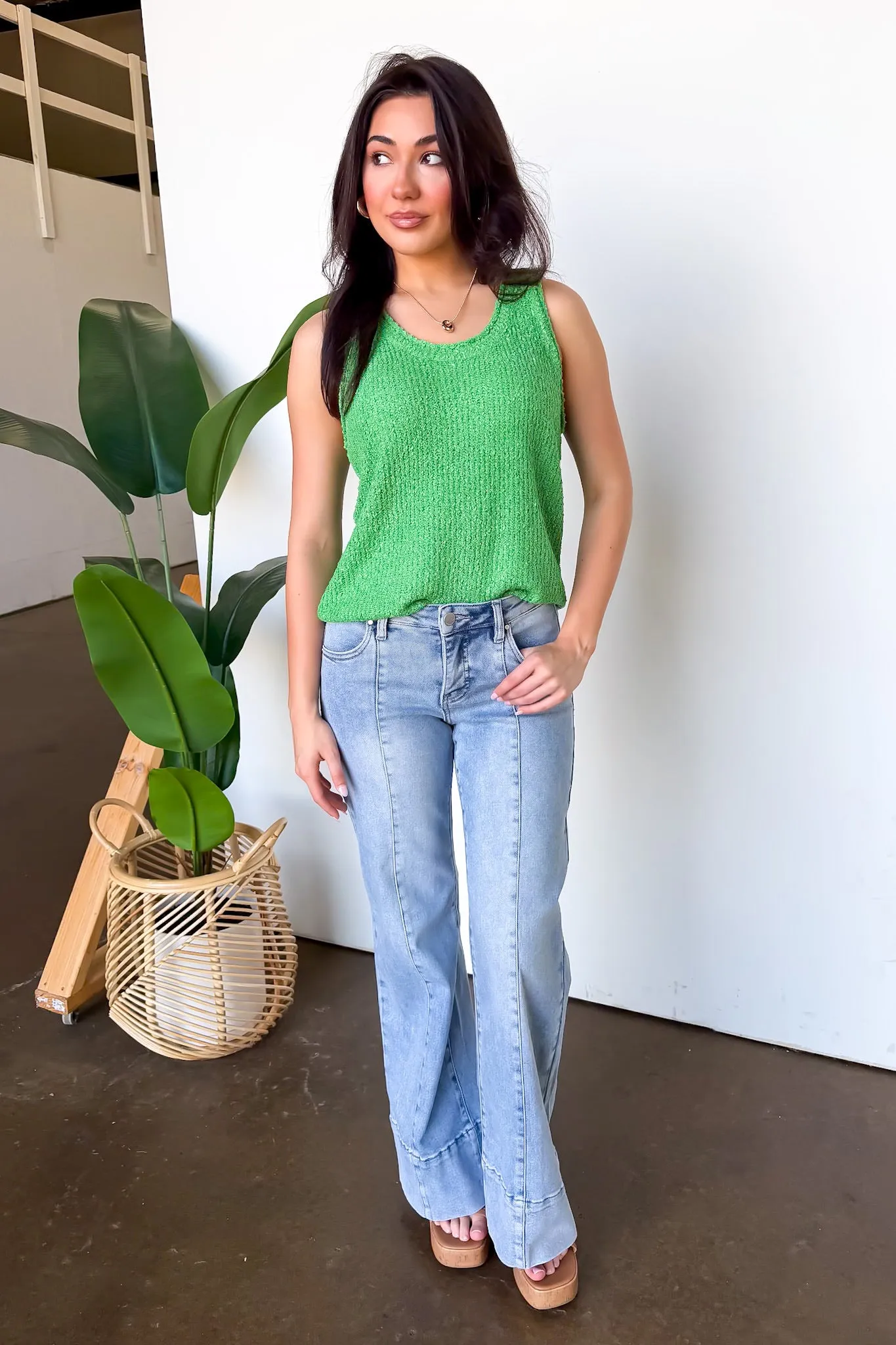 The Tailored Flare Tummy Control Mid Rise Jeans sold by Madison + Mallory