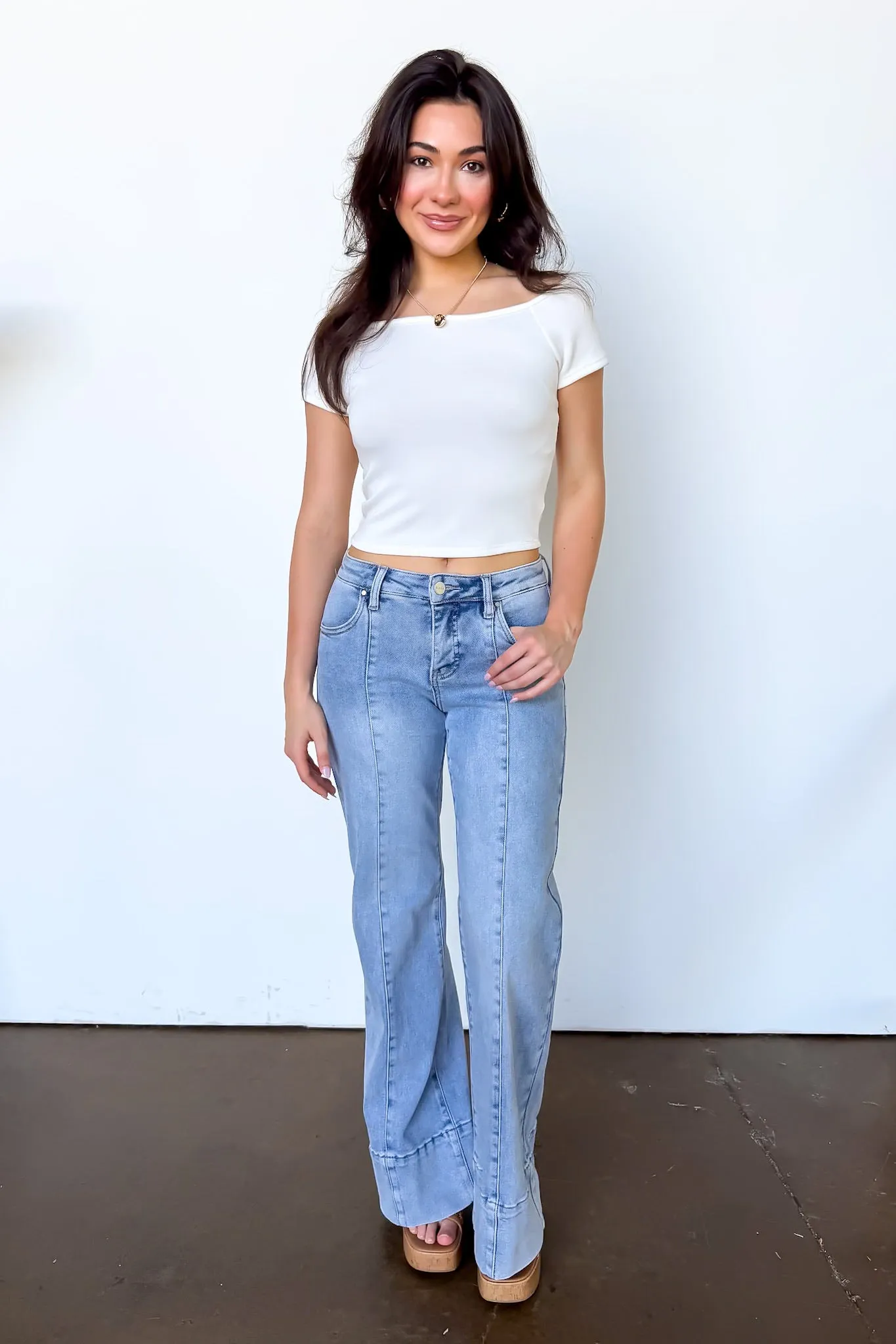 The Tailored Flare Tummy Control Mid Rise Jeans sold by Madison + Mallory product image thumbnail 2