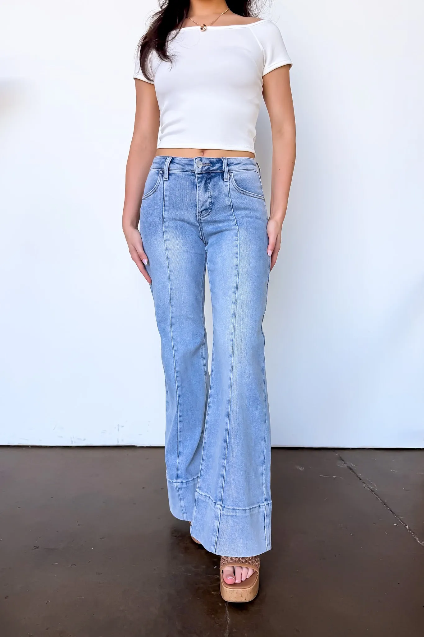 The Tailored Flare Tummy Control Mid Rise Jeans sold by Madison + Mallory product image thumbnail 3