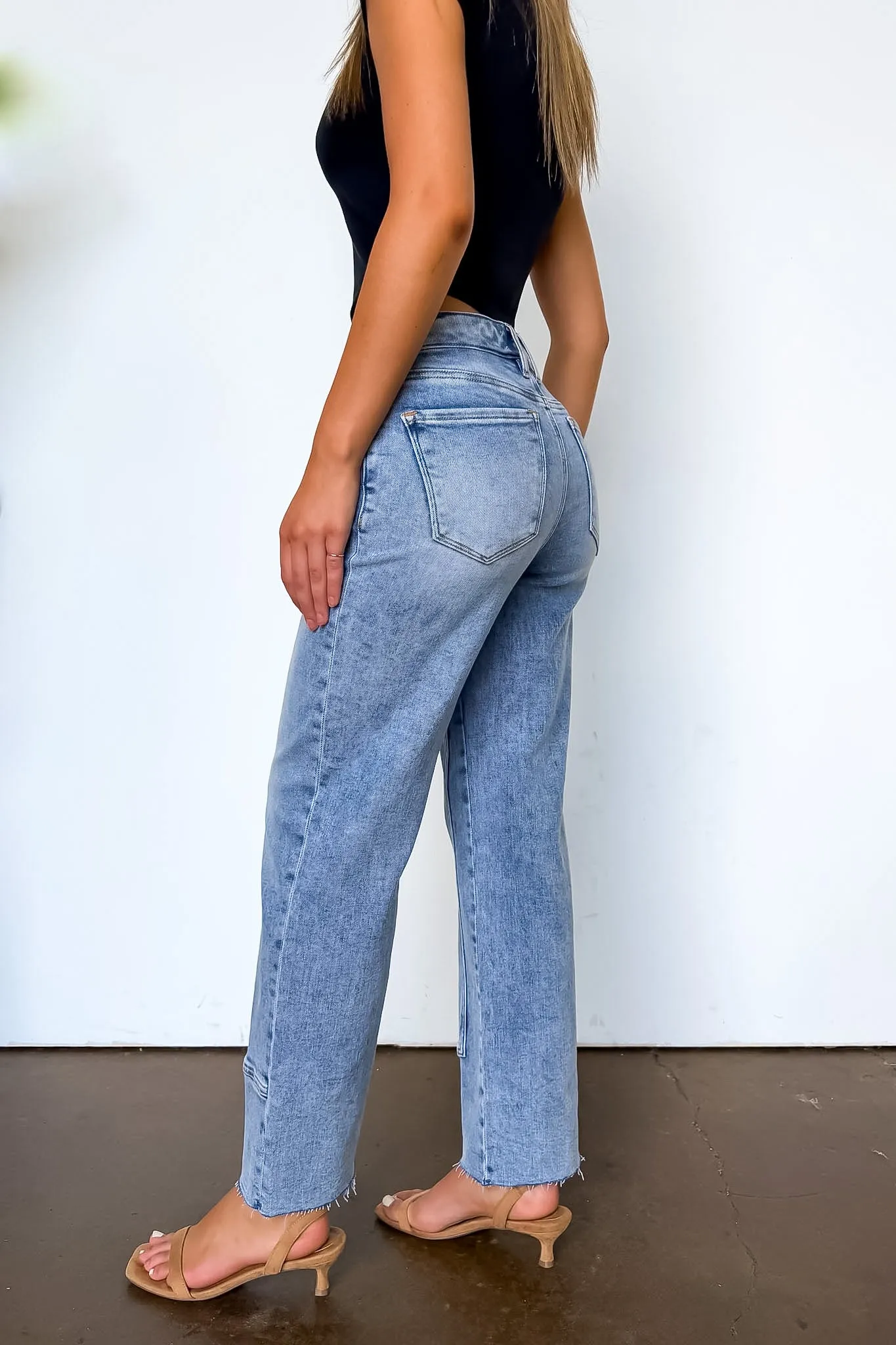 Precision Seam Mid Rise Ankle Straight Jeans sold by Madison + Mallory product image thumbnail 4