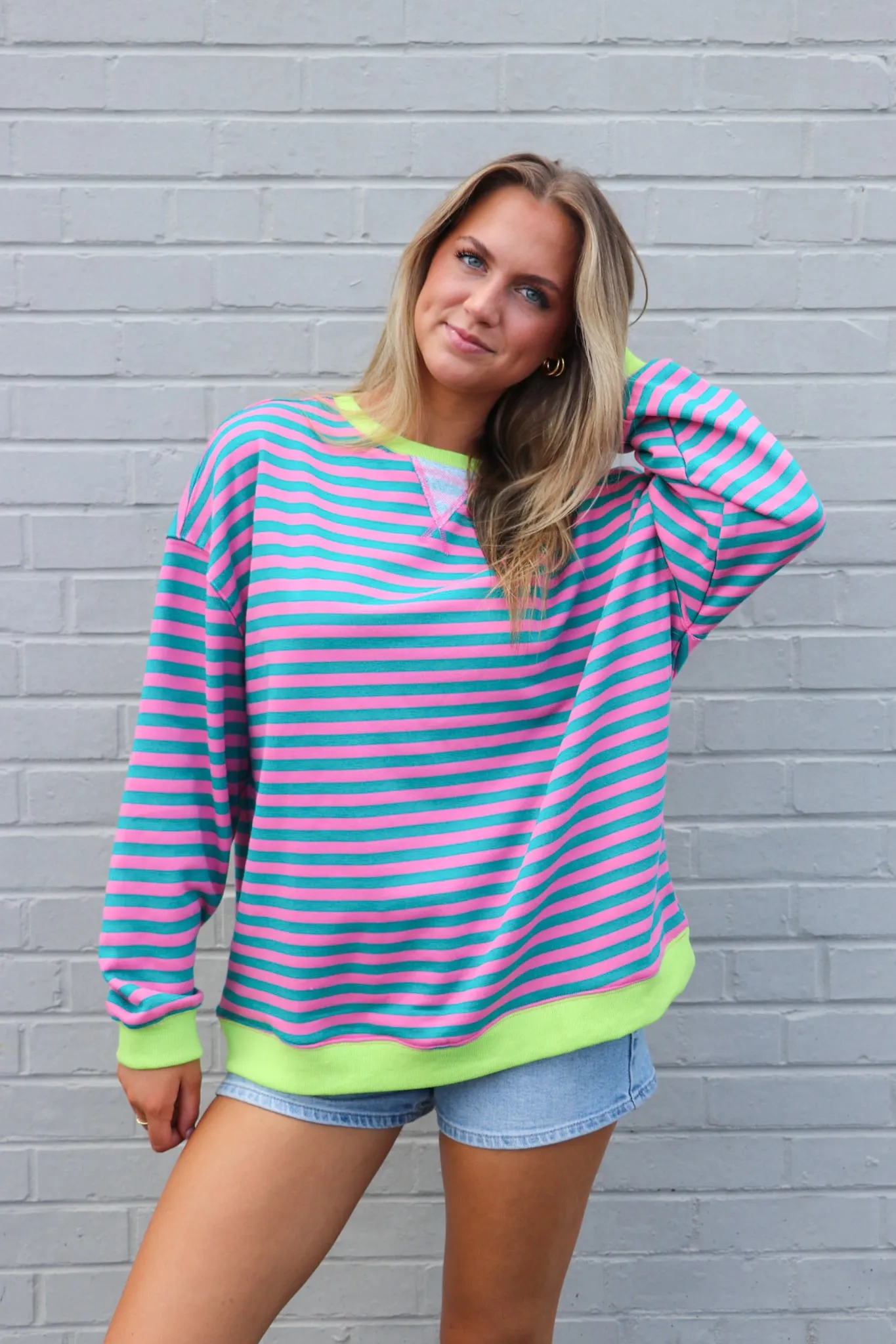 Colorline Oversized Striped Top sold by Madison + Mallory product image thumbnail 5