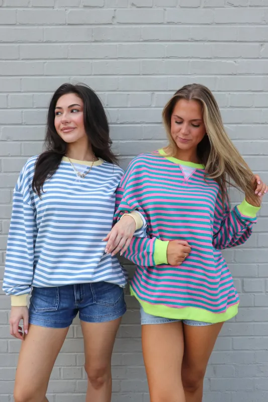 Colorline Oversized Striped Top made by Veveret