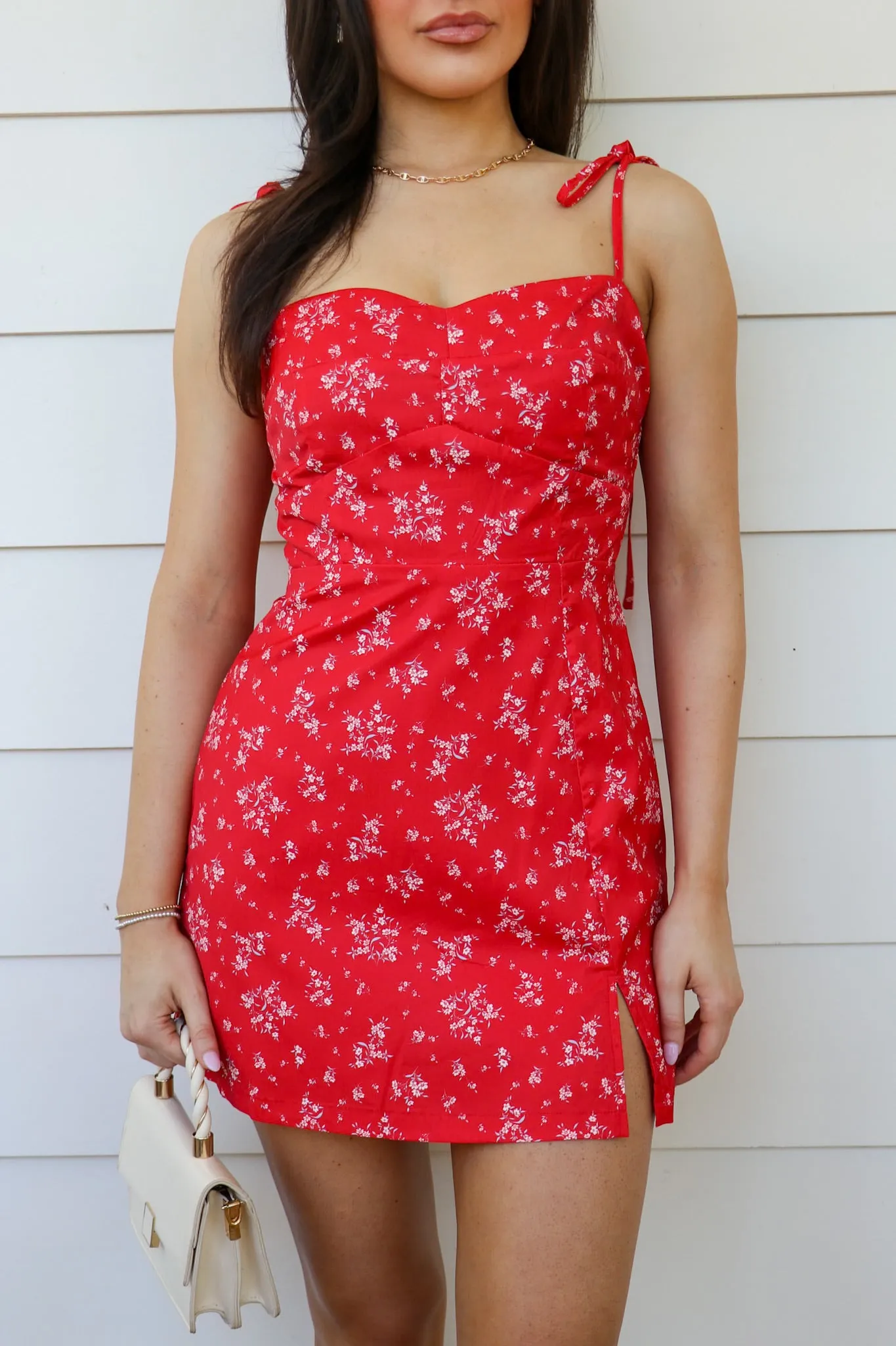 Garden Petal Floral Print Shoulder Tie Romper sold by Madison + Mallory product image thumbnail 4