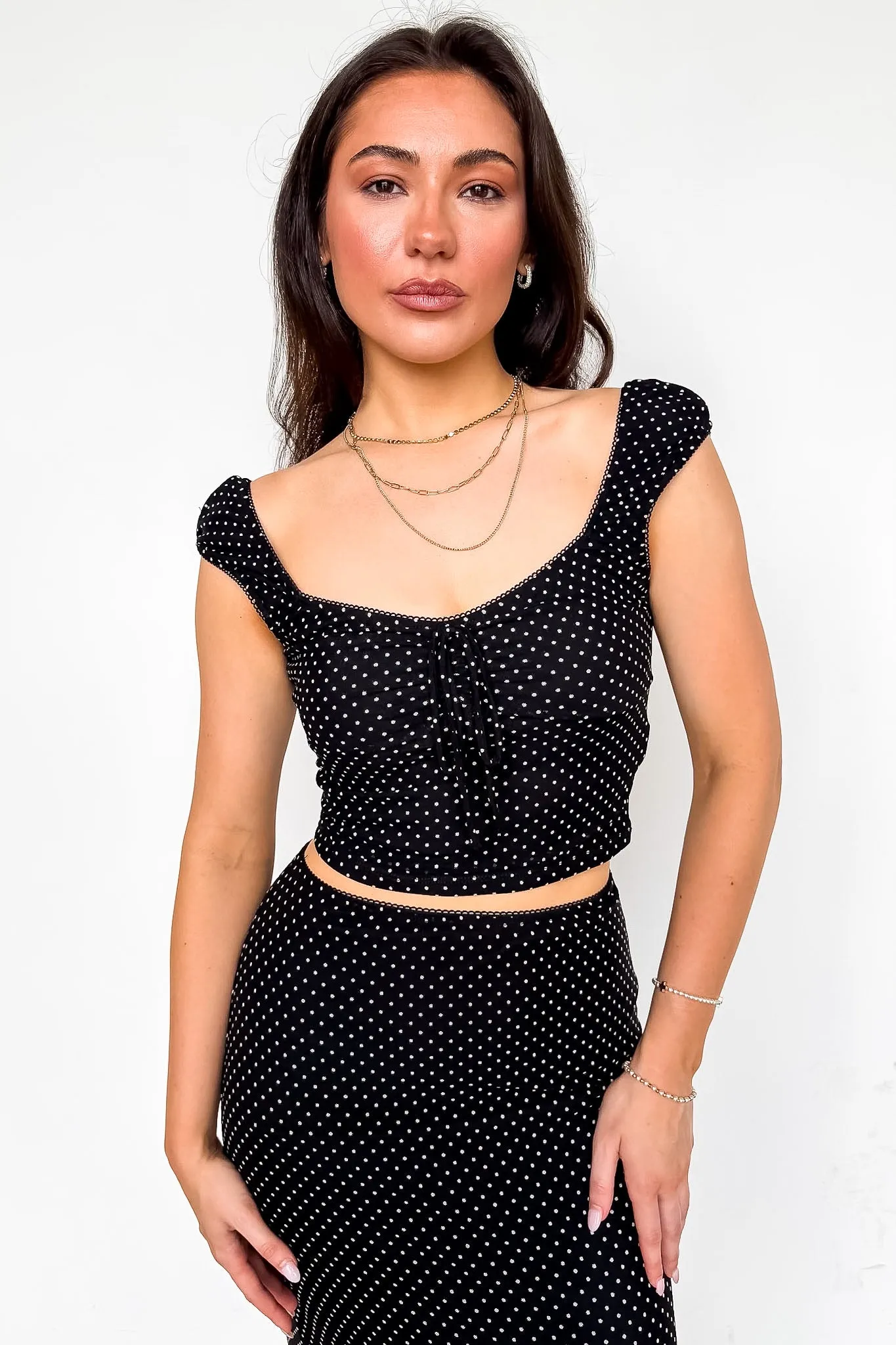 The Modern Dot Midi Skirt and Ruched Top sold by Madison + Mallory product image thumbnail 5