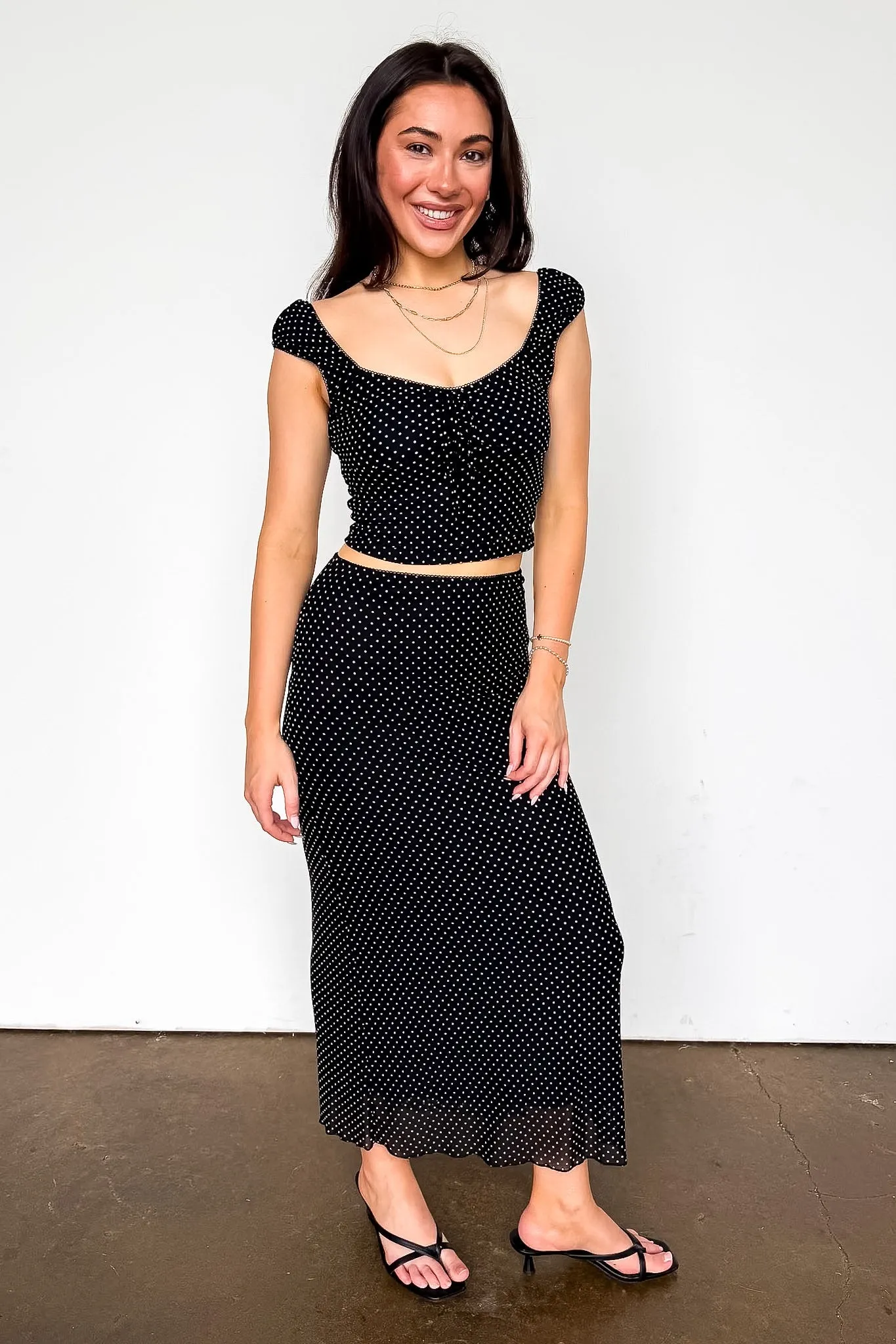 The Modern Dot Midi Skirt and Ruched Top sold by Madison + Mallory product image thumbnail 3