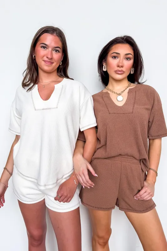 Easy Motion Terry Knit Top and Shorts Set made by Blu Pepper