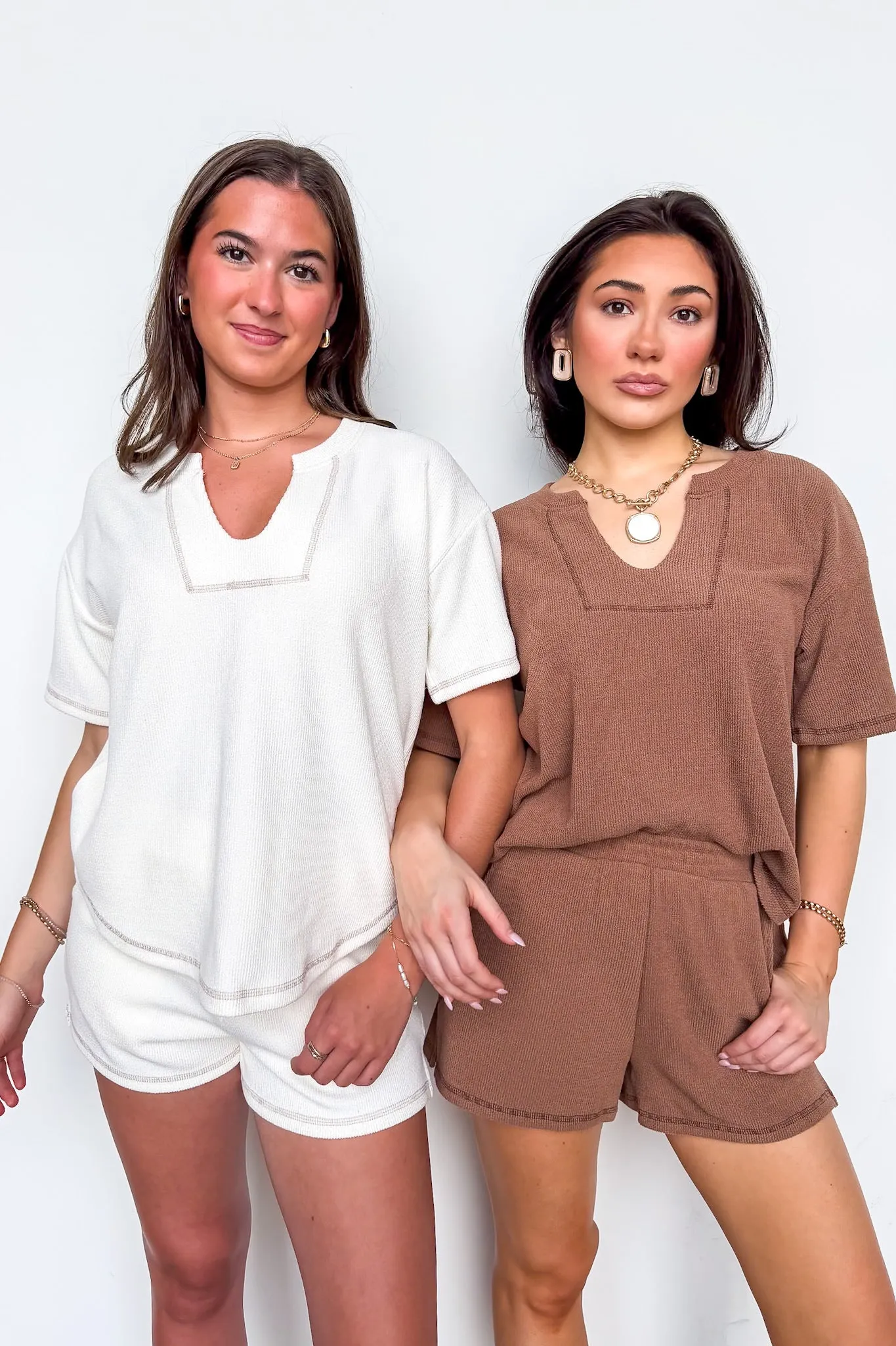 Easy Motion Terry Knit Top and Shorts Set sold by Madison + Mallory