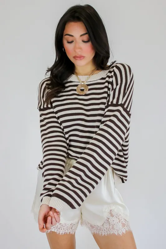 Rowan Striped Button Sweater made by Blu Pepper