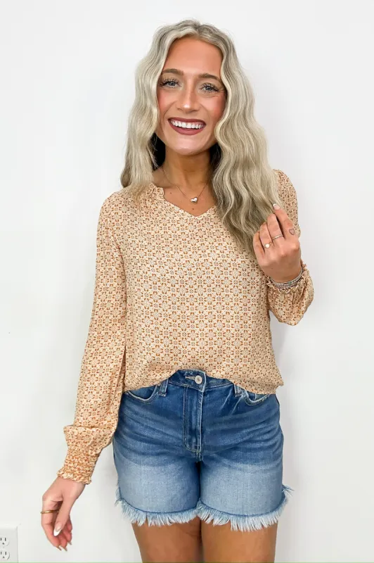 Mireyah Floral Print V-Neck Top - FINAL SALE sold by Madison + Mallory