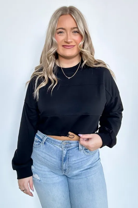 Kennah Drawstring Crop Pullover - FINAL SALE sold by Madison + Mallory