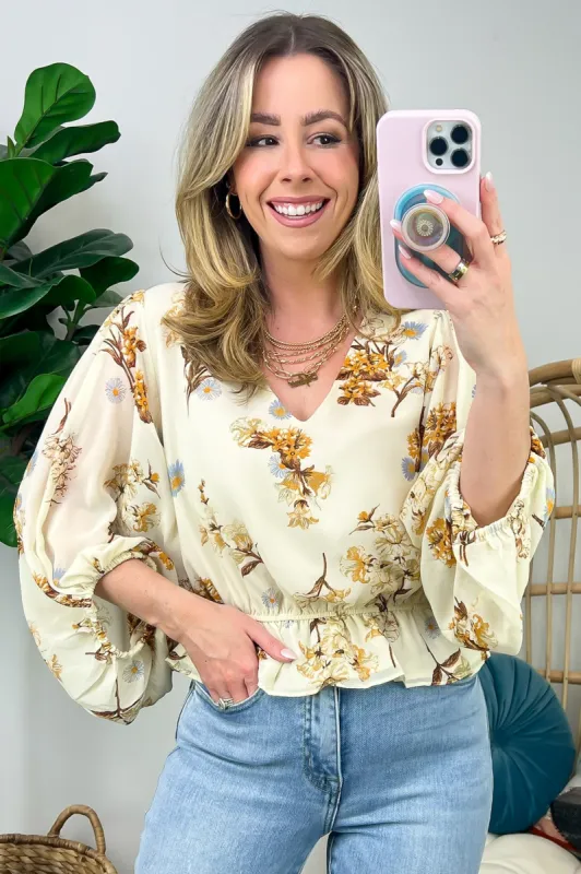 Adored Delight Floral Ruffle Top - FINAL SALE sold by Madison + Mallory