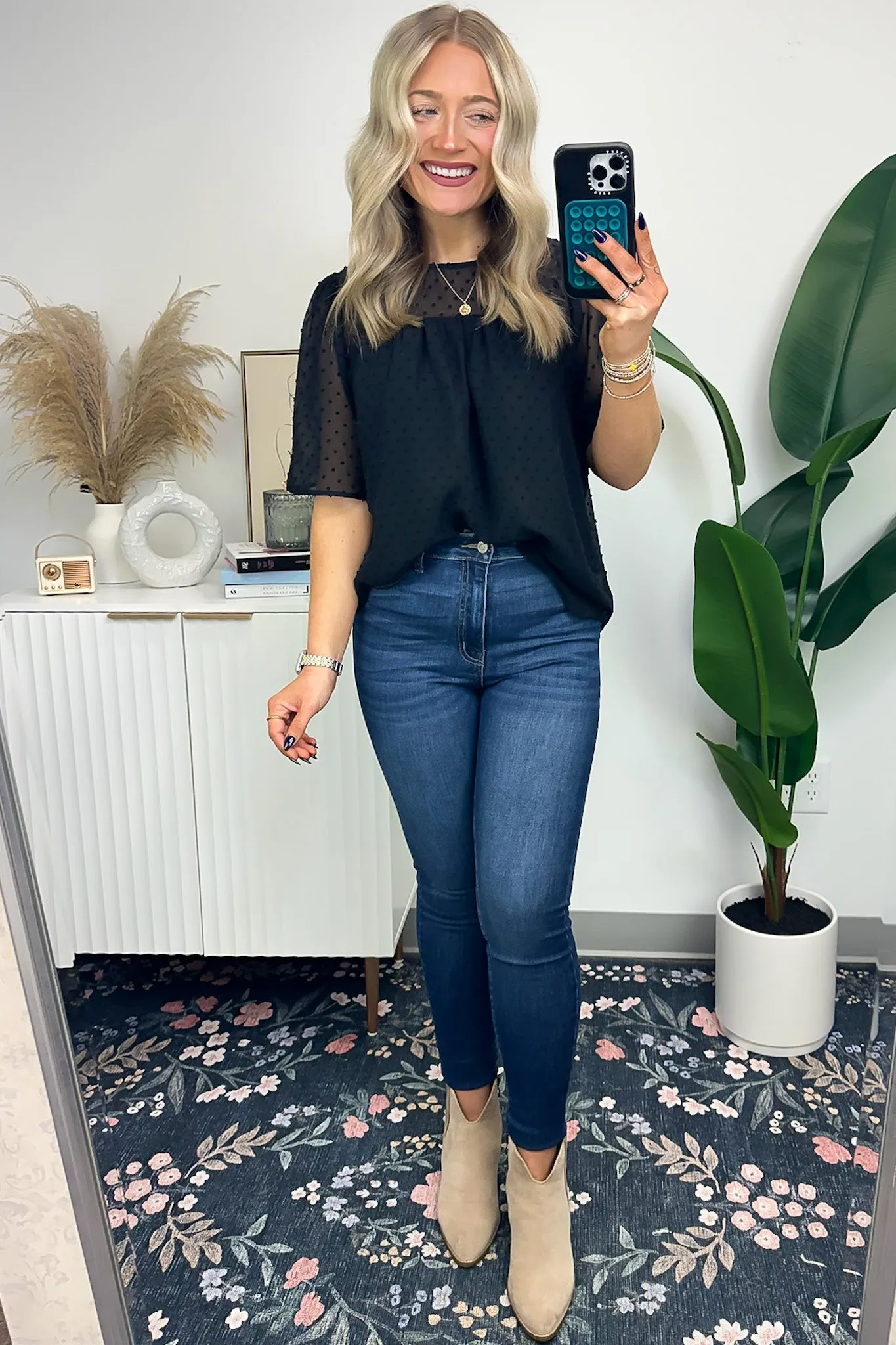 Exceptional Entrance Swiss Dot Flutter Sleeve Top - FINAL SALE sold by Madison + Mallory product image thumbnail 4