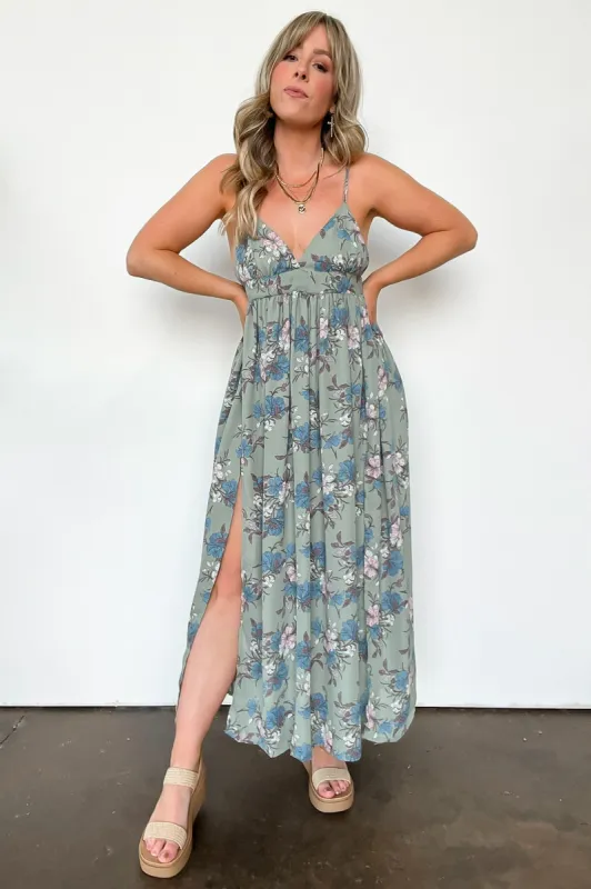 Iconic Romantic Floral Print Side Slit Maxi Dress - FINAL SALE sold by Madison + Mallory