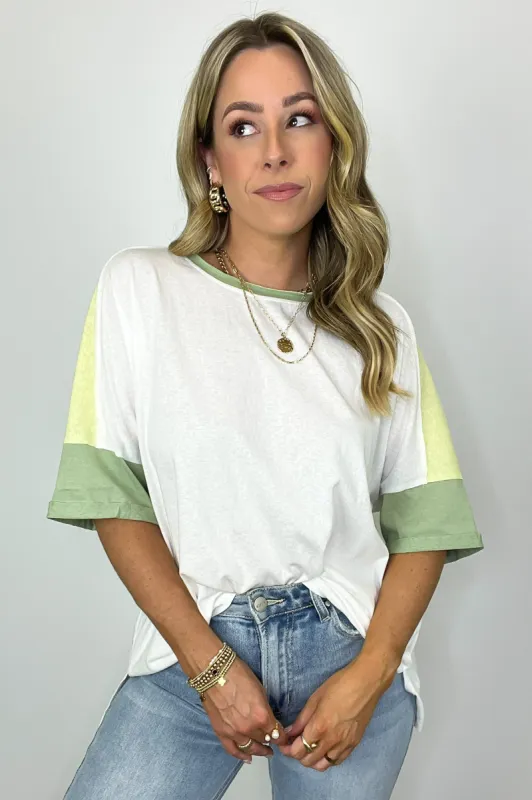 Dani Color Block Short Sleeve Top - FINAL SALE sold by Madison + Mallory