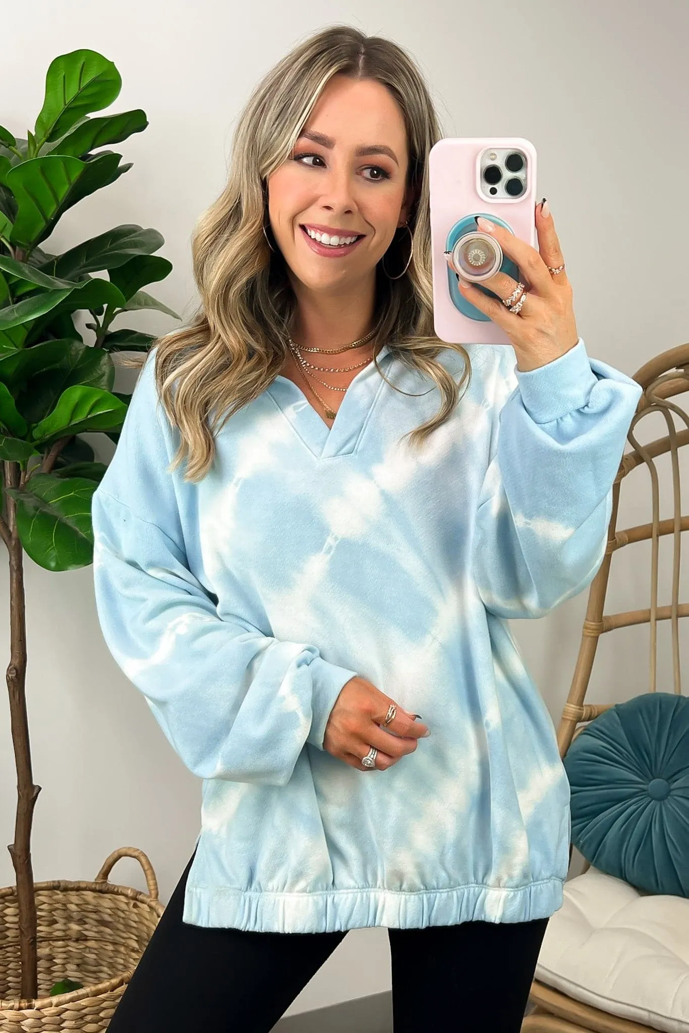 Marlette Tie Dye Bubble Hem Sweatshirt - FINAL SALE sold by Madison + Mallory product image thumbnail 4