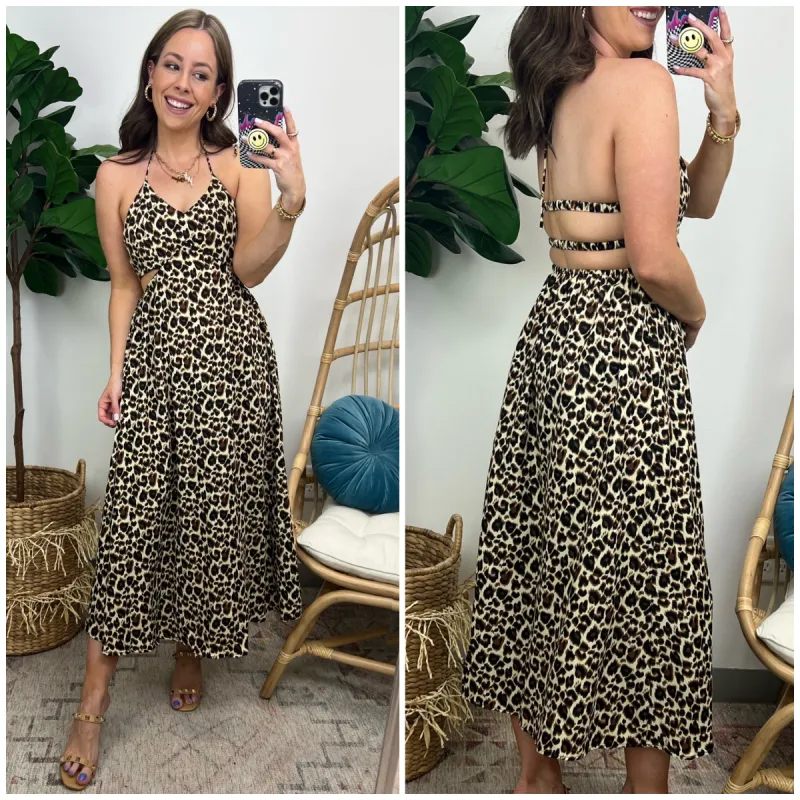 Big Ambitions Animal Print Cutout Maxi Dress - FINAL SALE sold by Madison + Mallory