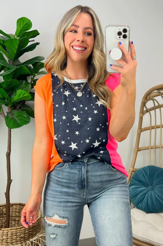 Color the Stars Color Block Relaxed Top - FINAL SALE sold by Madison + Mallory