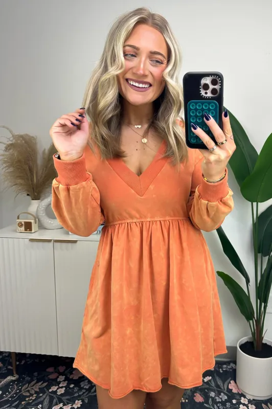 Graceful Finesse Long Sleeve V-Neck Dress - FINAL SALE sold by Madison + Mallory