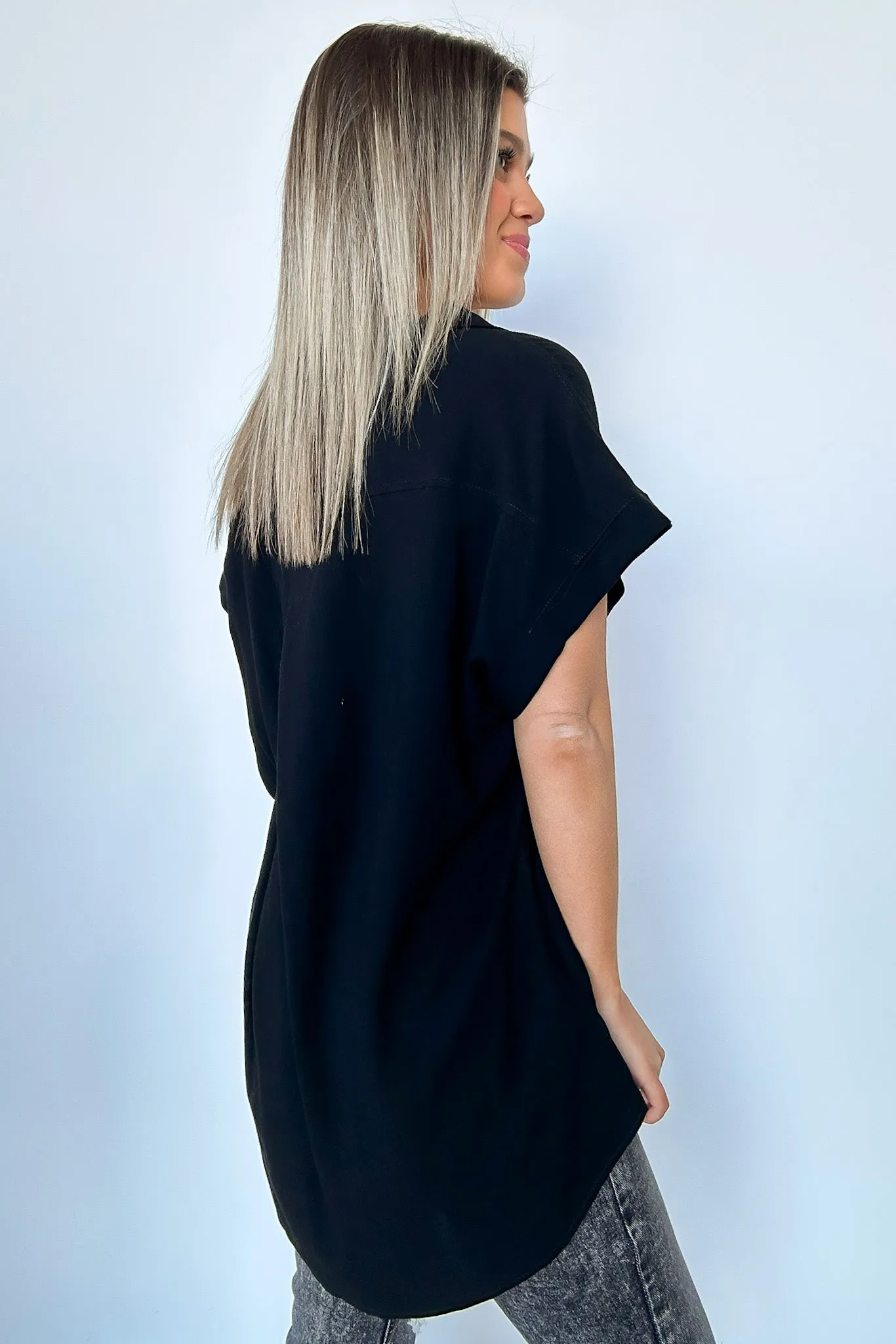 Kavitha Short Sleeve Button Down Tunic Top - FINAL SALE sold by Madison + Mallory product image thumbnail 4