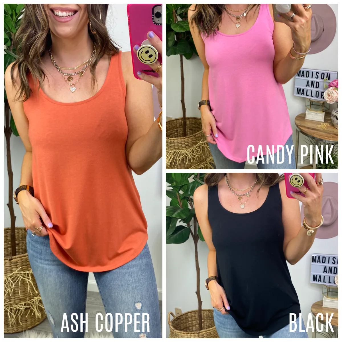 Lyza Rounded Hem Flowy Tank - FINAL SALE sold by Madison + Mallory product image thumbnail 4