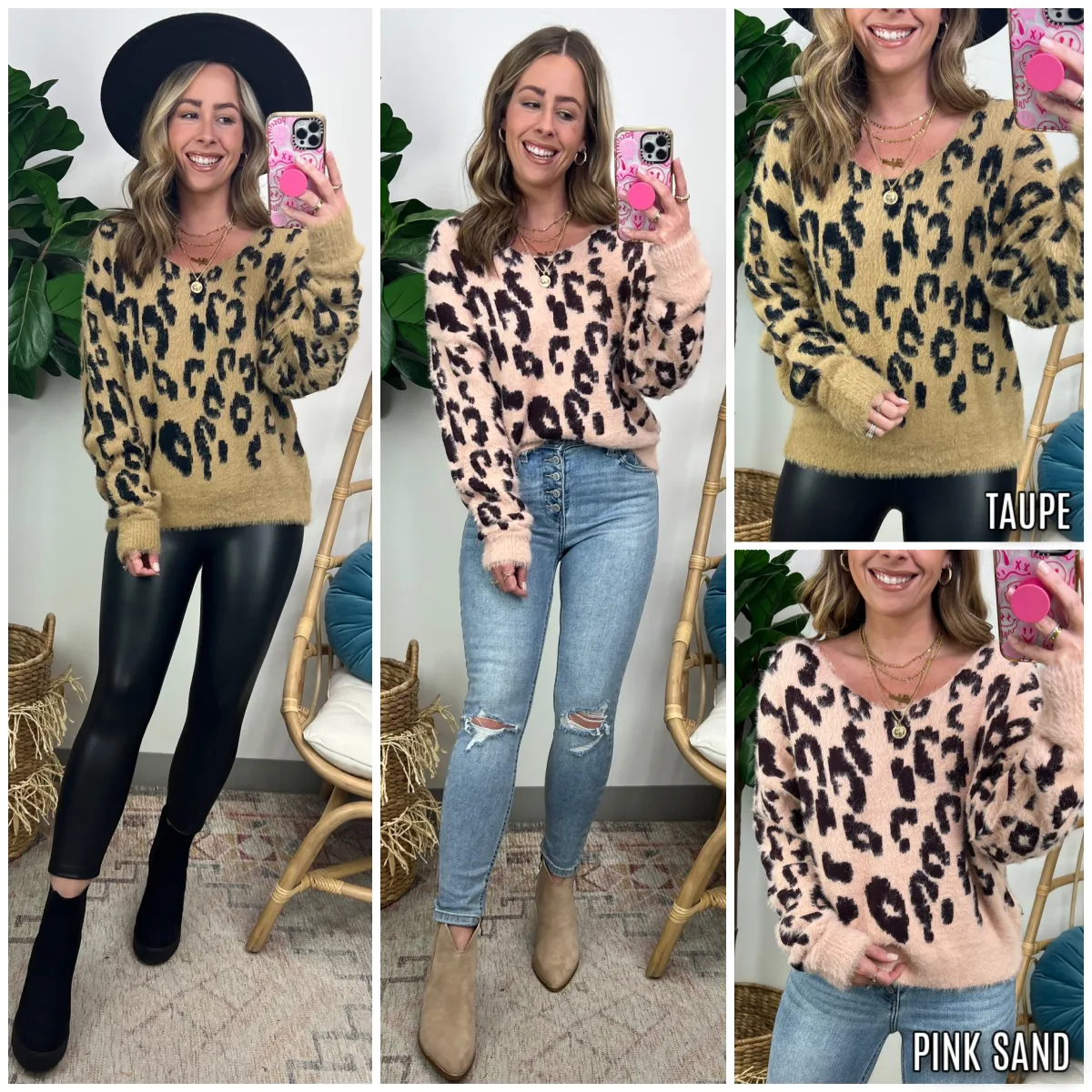 Staying Cozy Animal Print Knit Sweater - FINAL SALE sold by Madison + Mallory