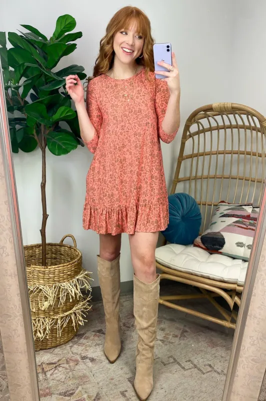 Valiant Charmer Cutout Floral Flounce Hem Dress - FINAL SALE sold by Madison + Mallory