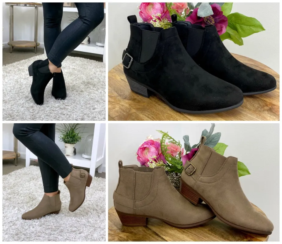 Franco Buckle Detail Booties - FINAL SALE sold by Madison + Mallory