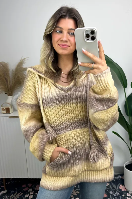 Flourishing Vibe Ombre Knit Hooded Sweater - FINAL SALE sold by Madison + Mallory