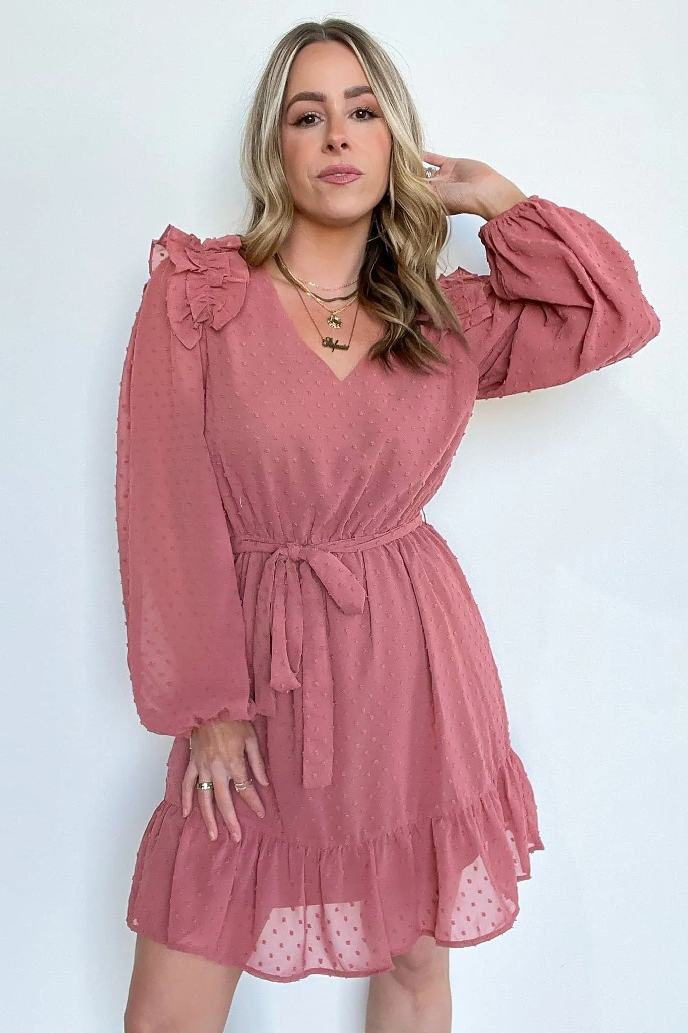 Always Stunning Swiss Dot Ruffle Dress - FINAL SALE sold by Madison + Mallory product image thumbnail 5