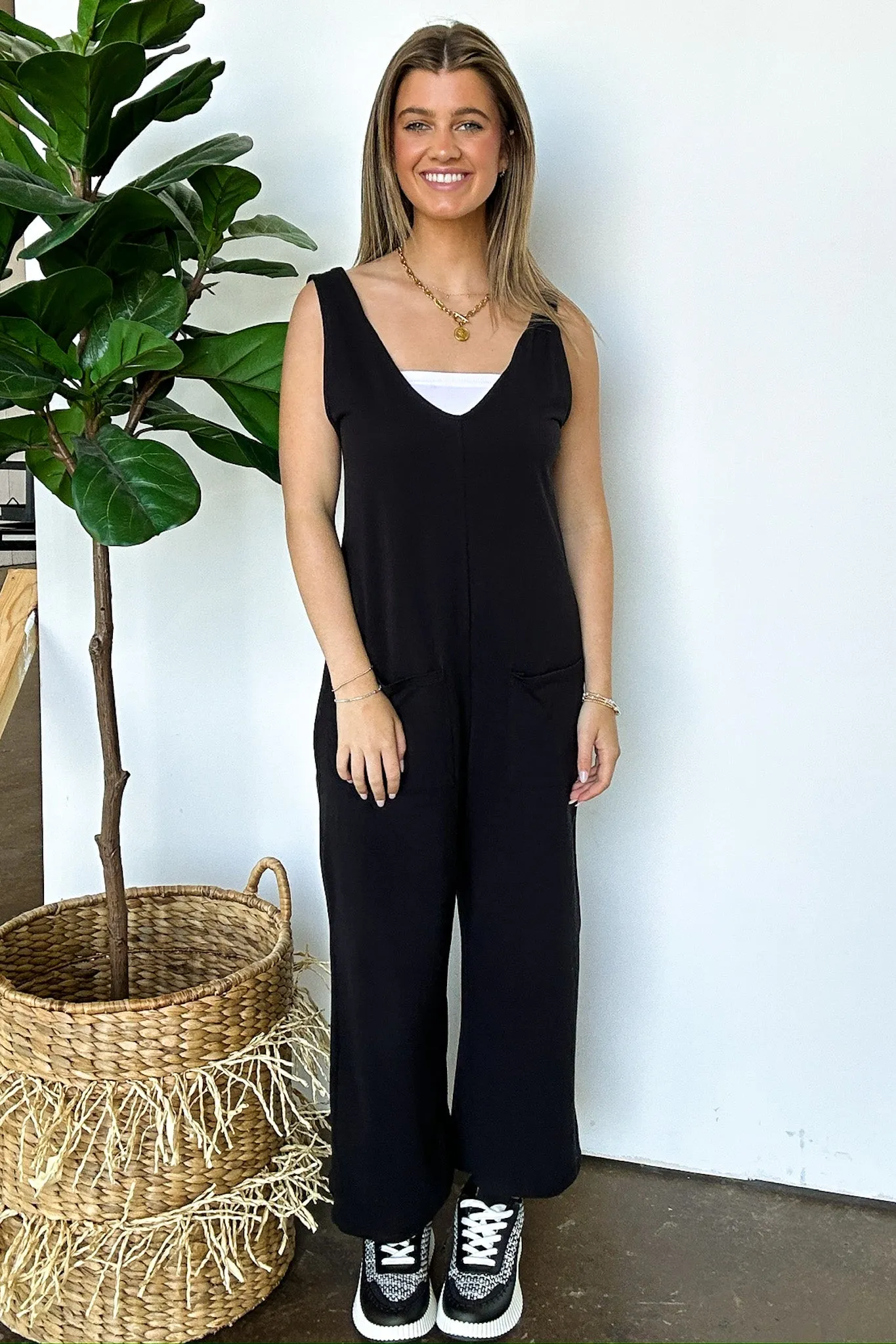 Trendsetting Effect V-Neck Relaxed Jumpsuit - FINAL SALE sold by Madison + Mallory product image thumbnail 3