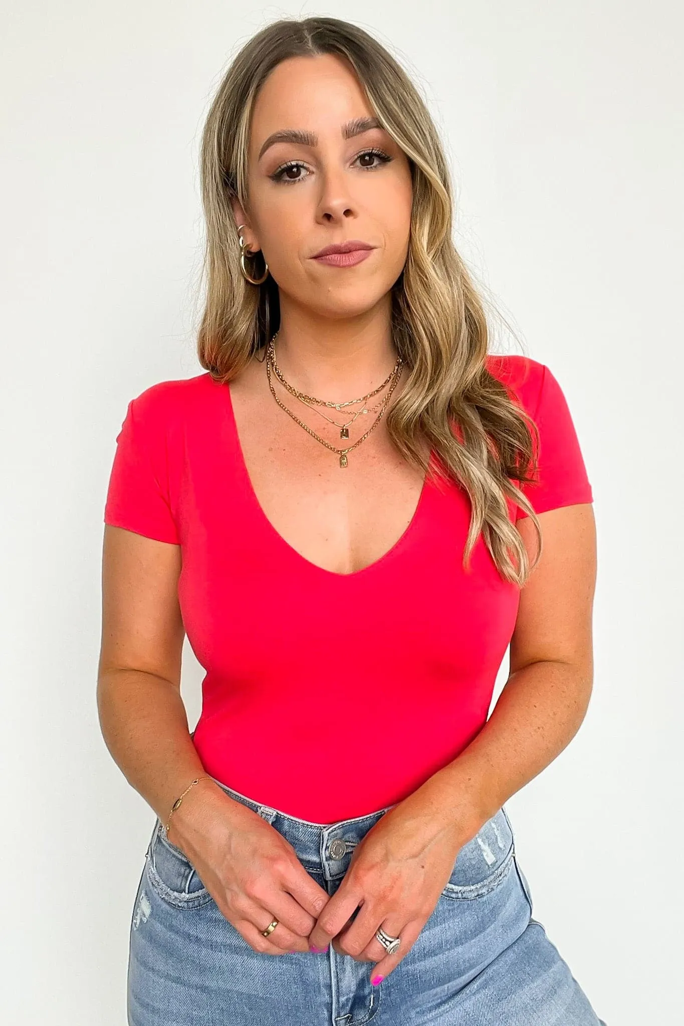 Jessiah V-Neck Short Sleeve Bodysuit - FINAL SALE sold by Madison + Mallory product image thumbnail 5