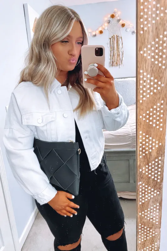 Kline Basket Weave Clutch Crossbody - Black - FINAL SALE sold by Madison + Mallory