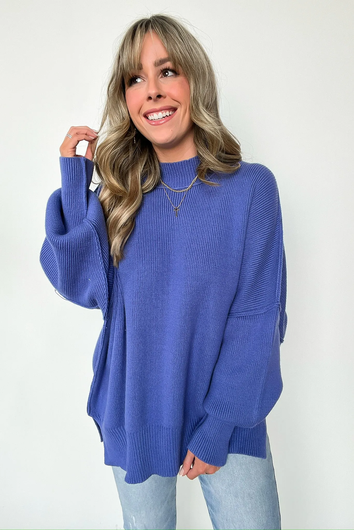 Simple Street Side Slit Oversized Sweater - BACK IN STOCK sold by Madison + Mallory