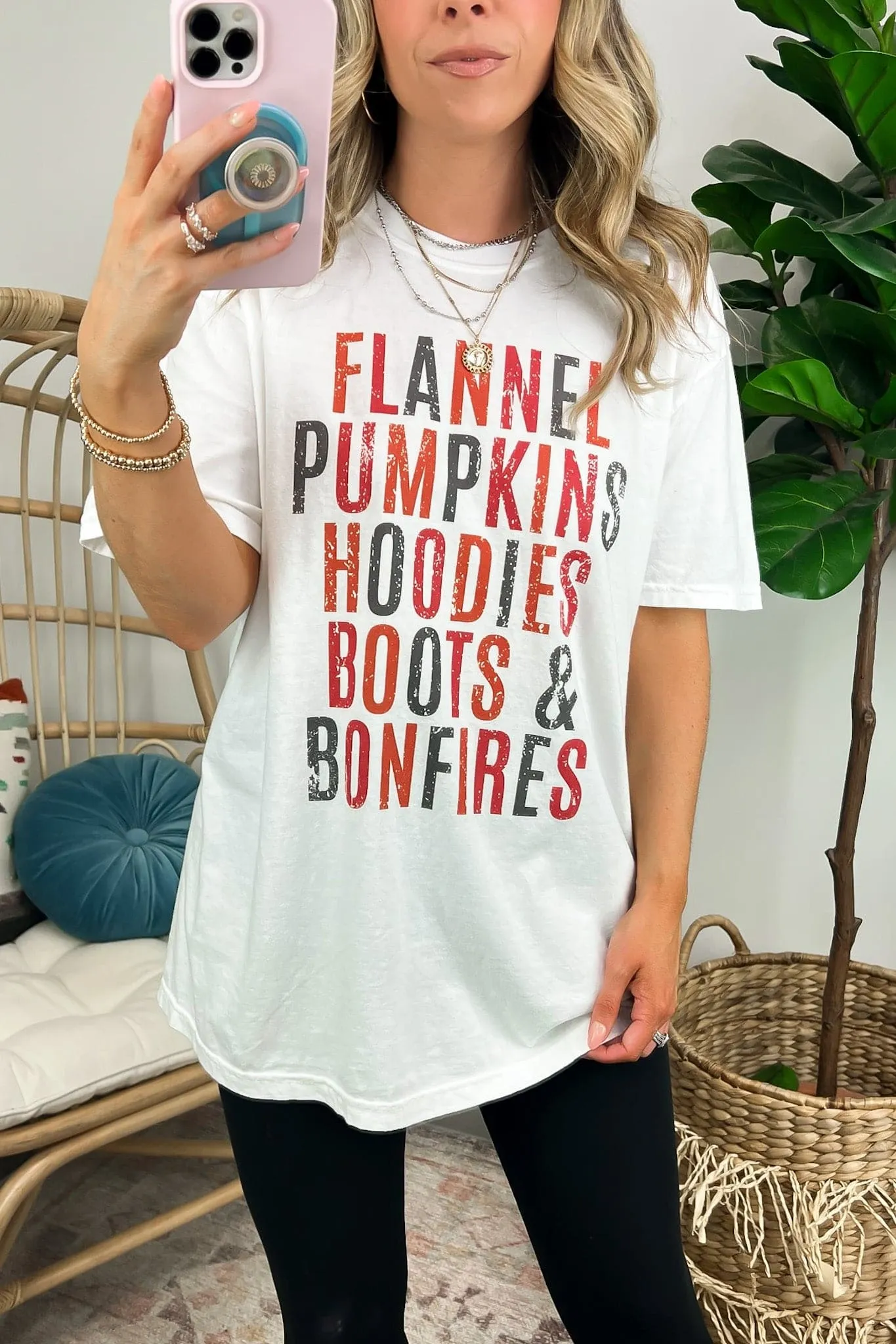 Distressed Fall Things Oversized Graphic Tee - FINAL SALE sold by Madison + Mallory product image thumbnail 3