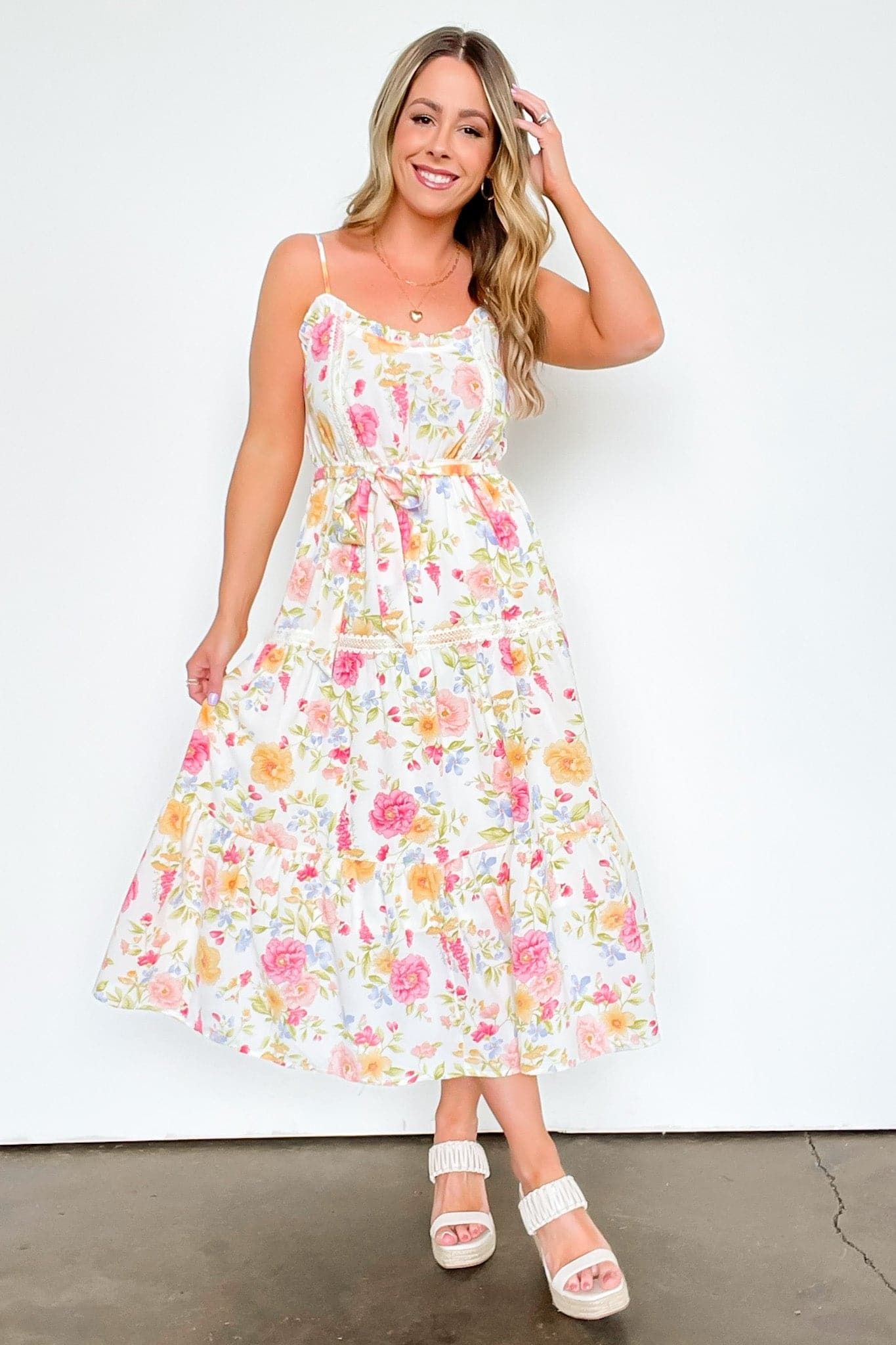 Eloquent Efforts Floral Lace Midi Dress - FINAL SALE sold by Madison + Mallory product image thumbnail 2