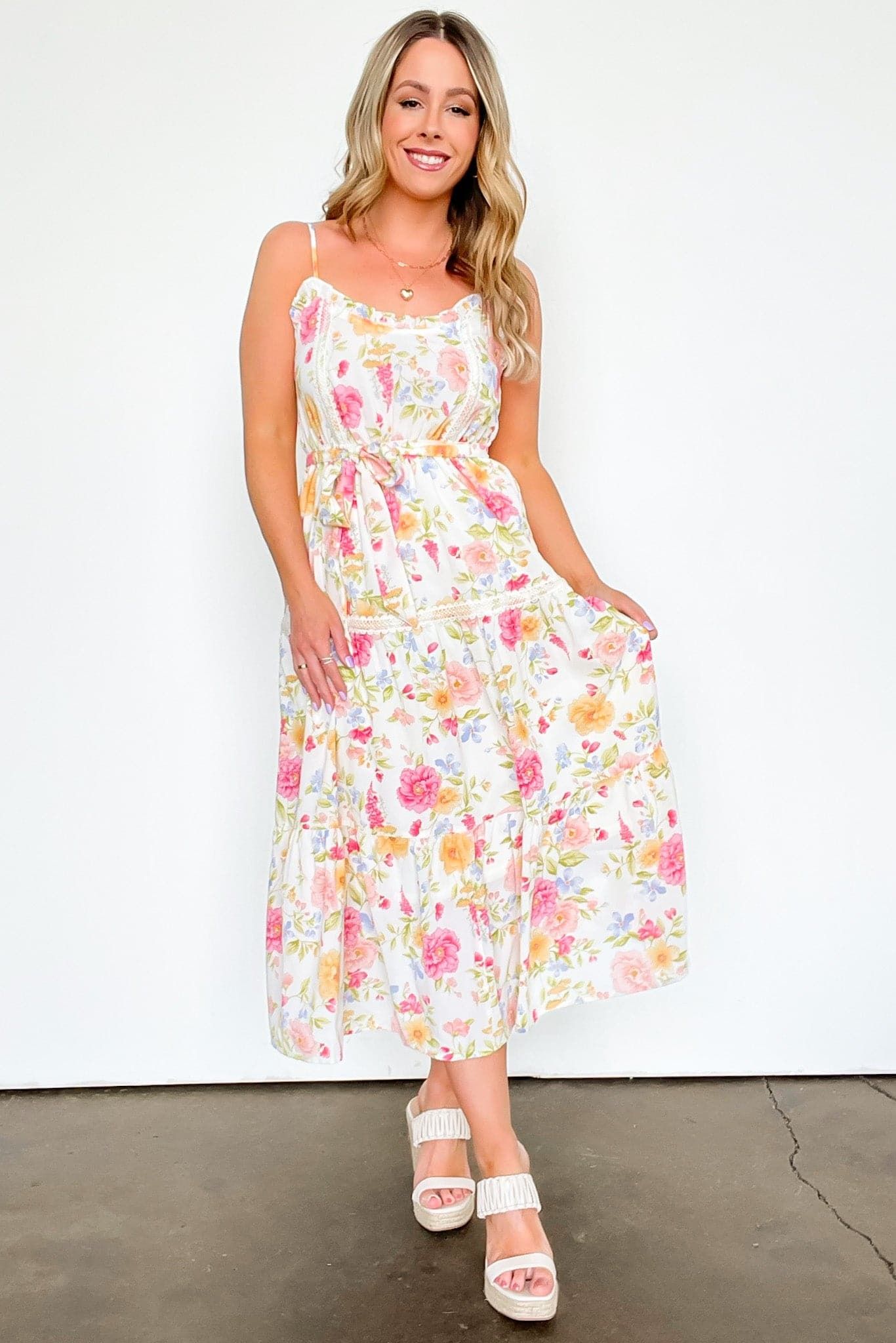 Eloquent Efforts Floral Lace Midi Dress - FINAL SALE sold by Madison + Mallory product image thumbnail 4