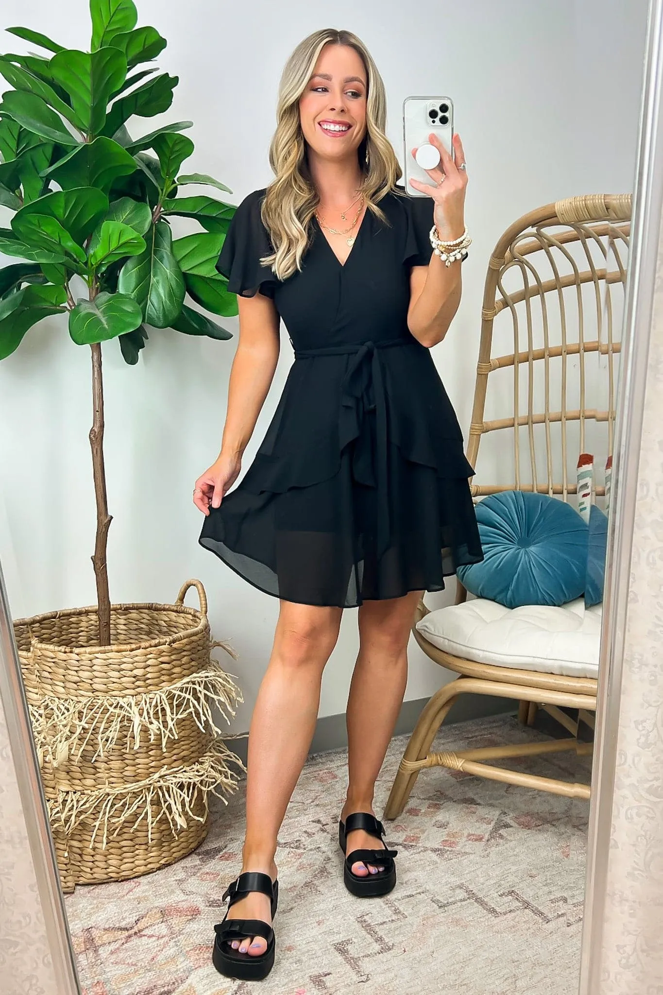 Azariah Ruffled Chiffon Dress - FINAL SALE sold by Madison + Mallory product image thumbnail 3